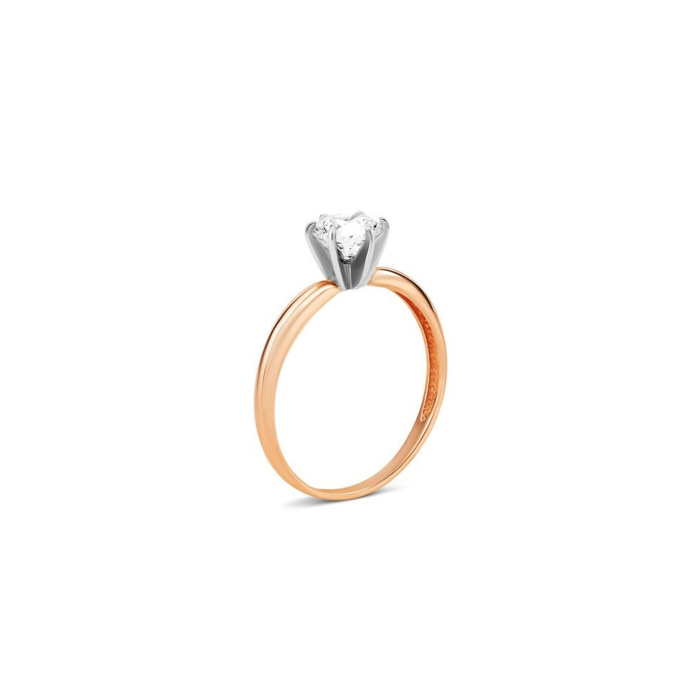 Золотое кольцо с фианитом Swarovski. Артикул UG5КД4006 Royal