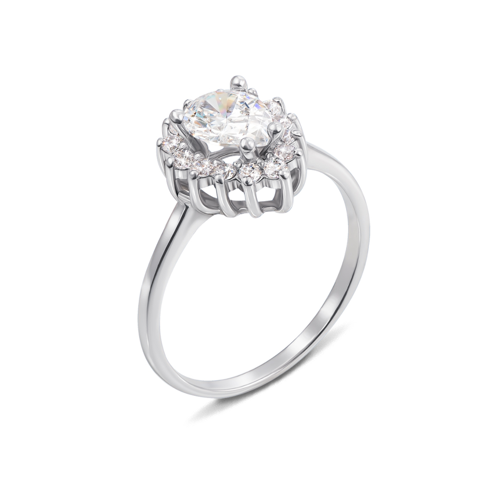 Золотое кольцо с фианитами S​ Zirconia​. Артикул К4033SW