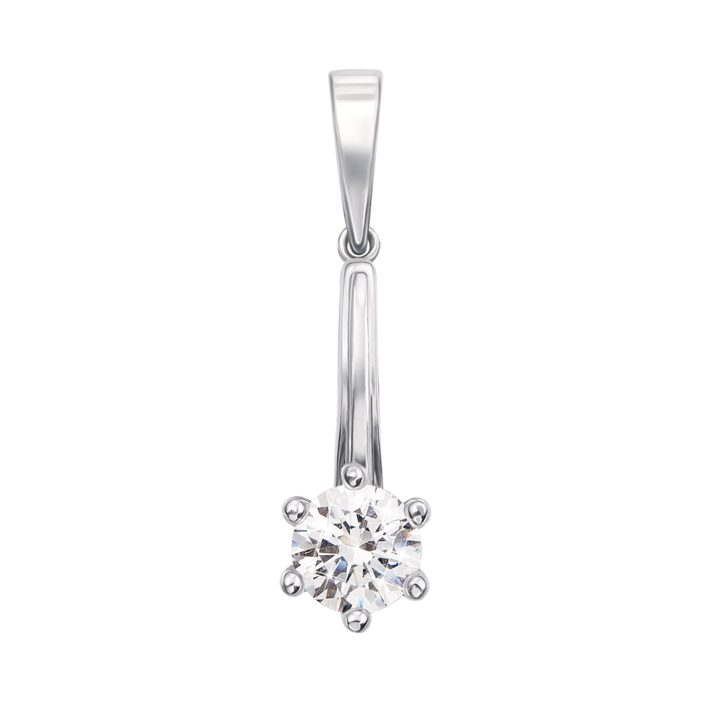 Золотая подвеска с фианитом S​ Zirconia. Артикул П4056/1SW