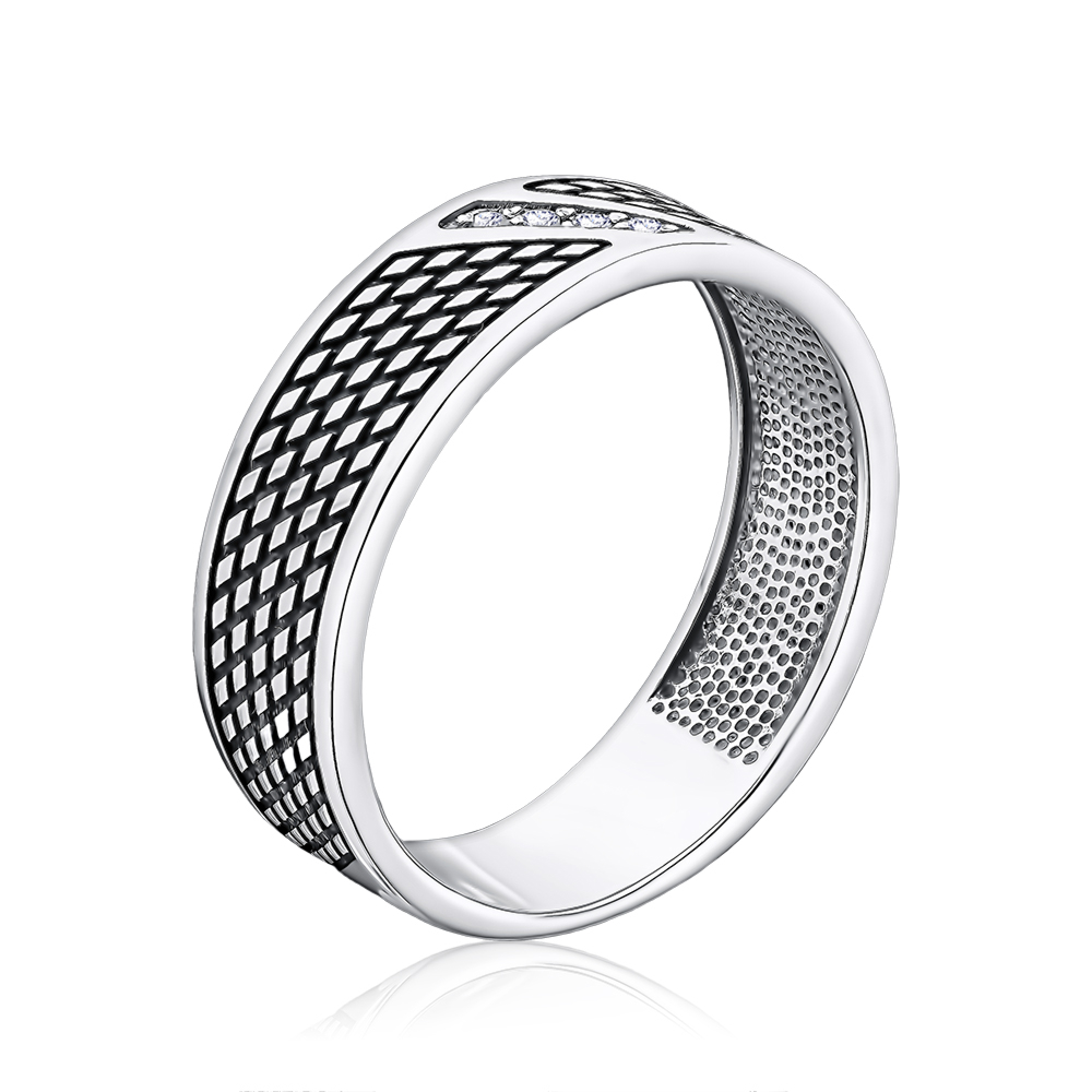 Серебряная печатка с фианитами 00904/12/5/13