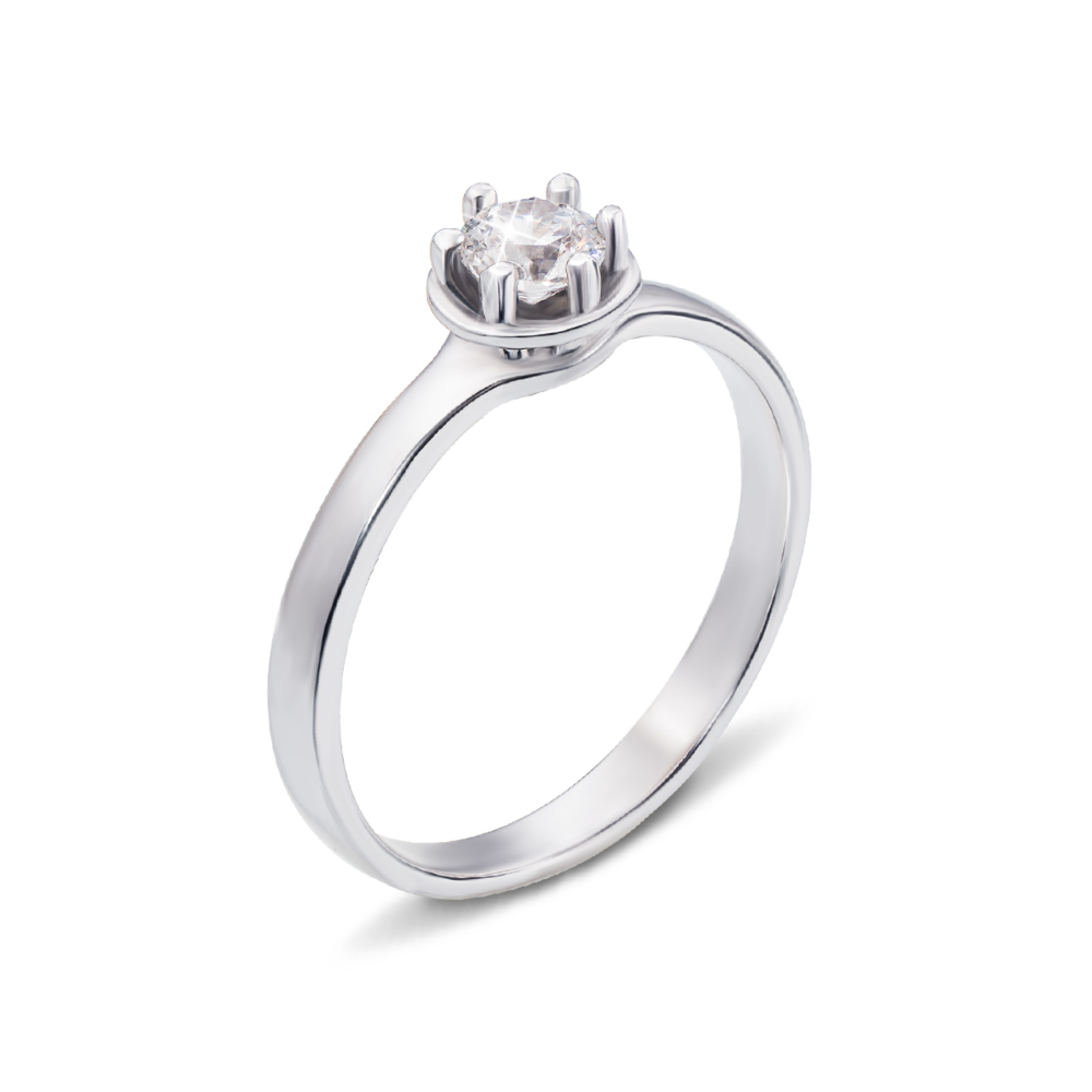 Золотое кольцо с фианитом S Zirconia​. Артикул К4095/1SW