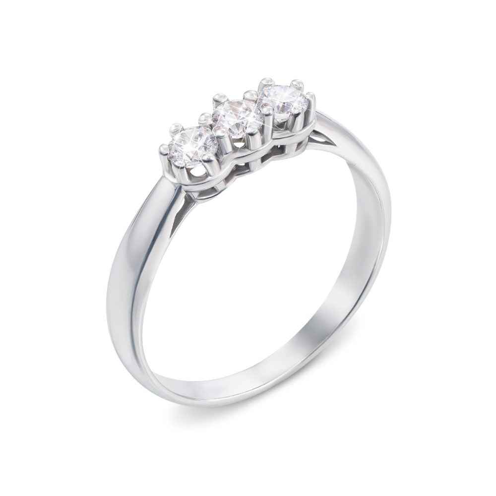 Золотое кольцо с фианитами S​ Zirconia. Артикул K4102/1SW