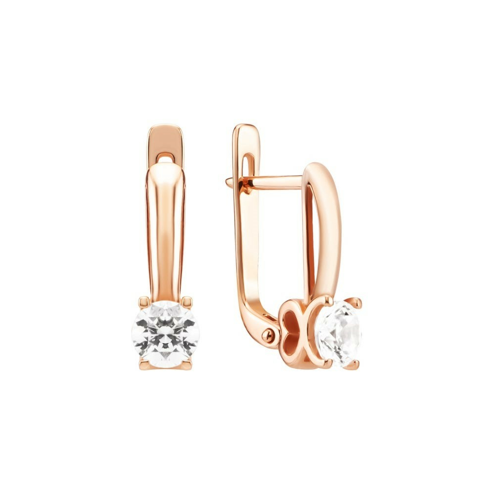 Золотые серьги с фианитами Swarovski. Артикул UG5С4210 Royal ч