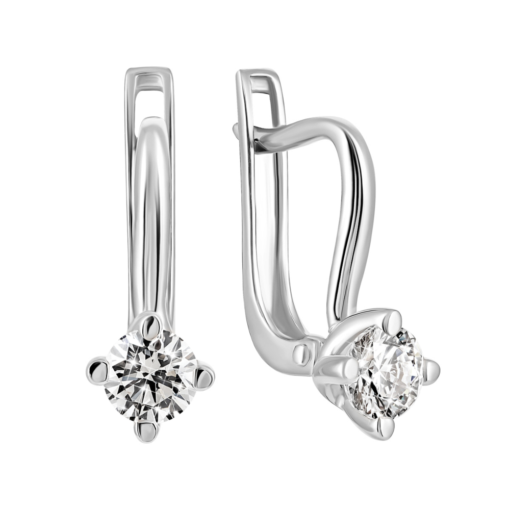 Золотые серьги с фианитами Swarovski​ Zirconia. Артикул UG5С4215/1 Sw