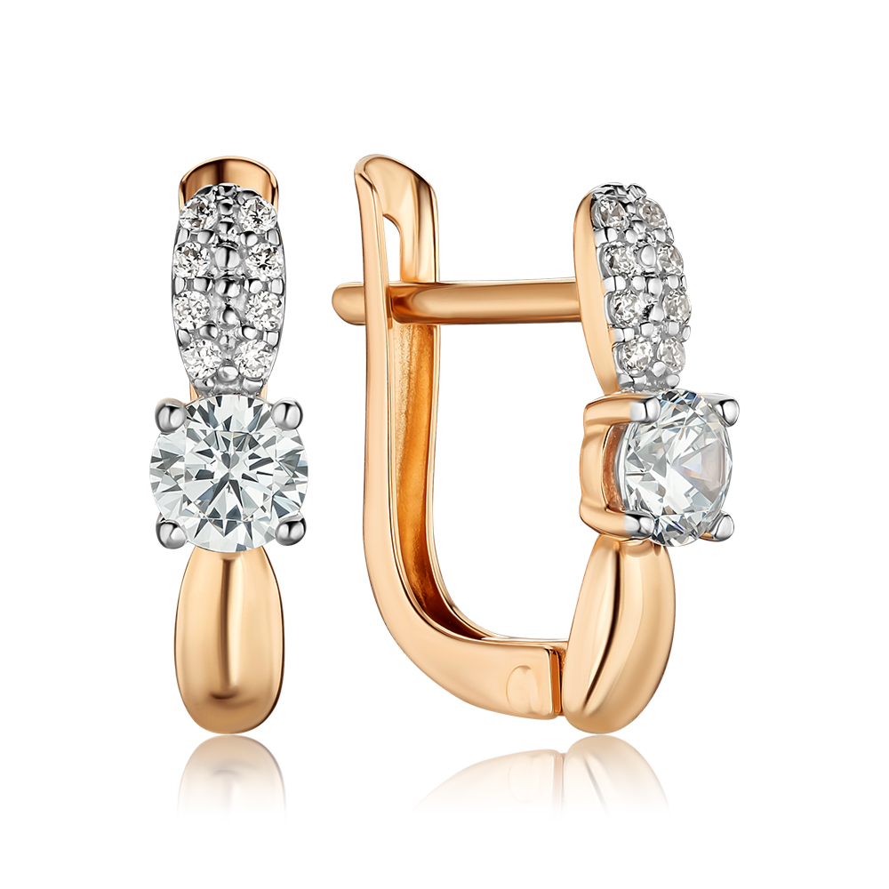 Золоті сережки з фіанітами Tesori 21934/01/1/4196