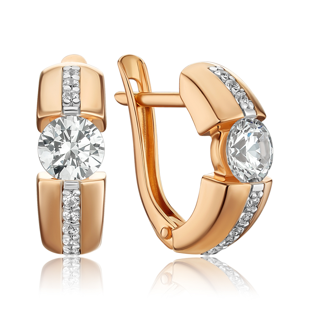 Золотые серьги с фианитами Tesori 22064/01/1/4033