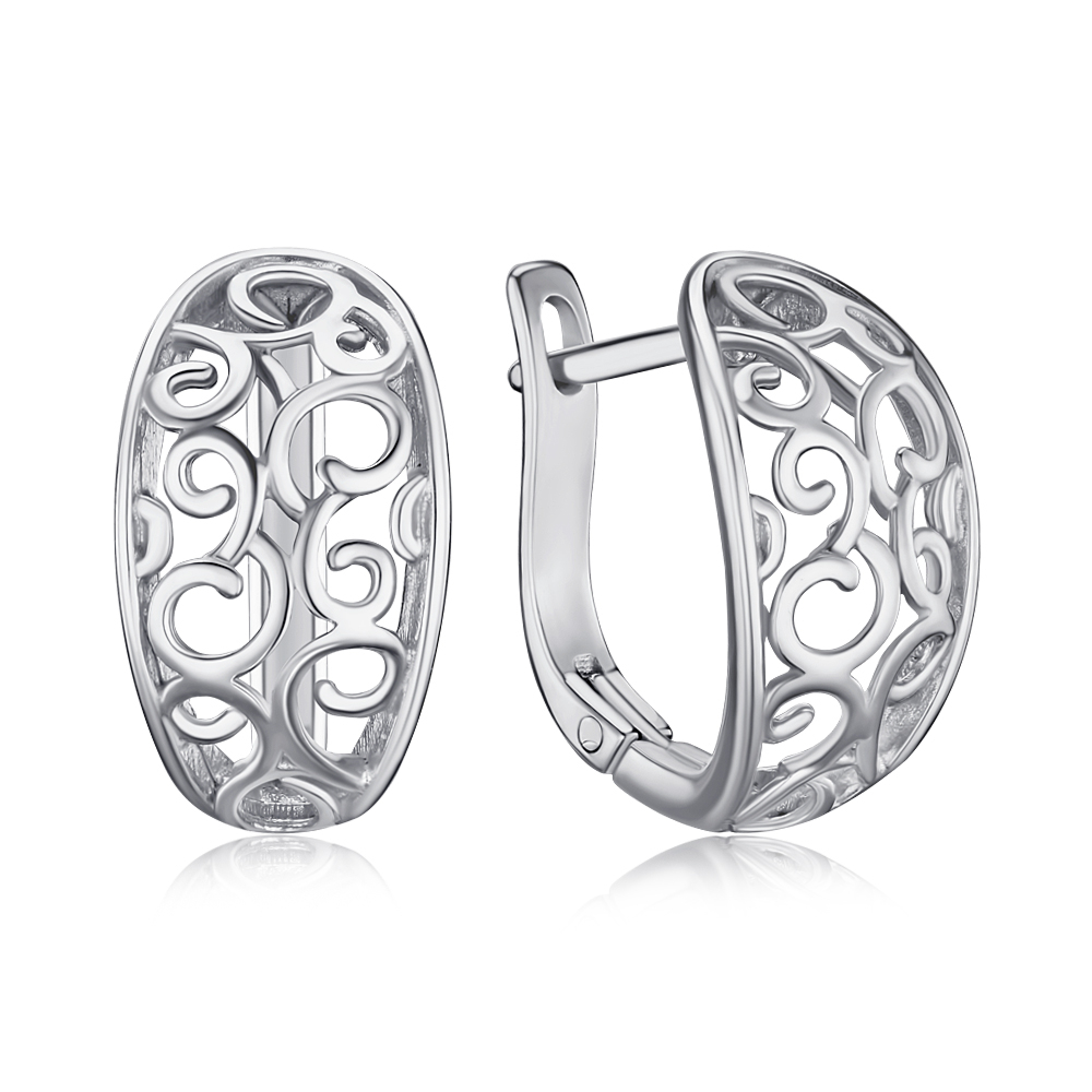 Серебряные серьги без вставки с40274