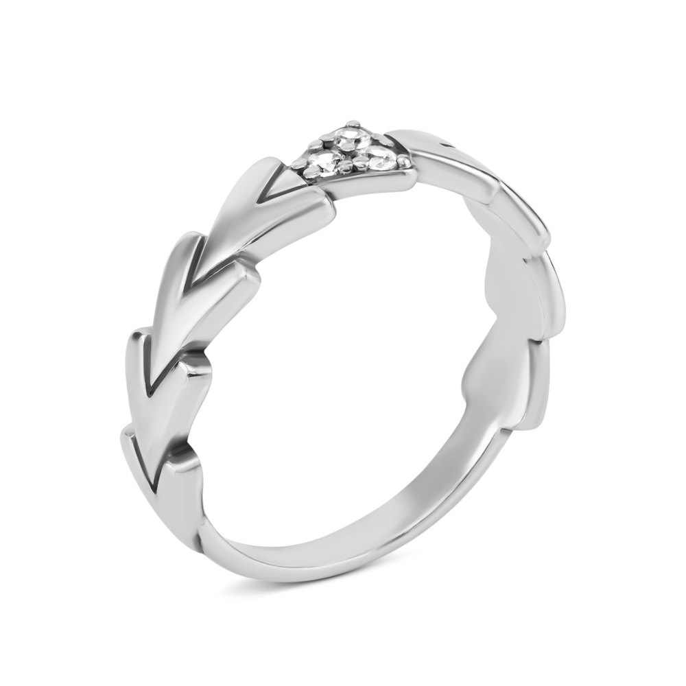 Серебряное кольцо с фианитами. Артикул UG5500803-Р л.к