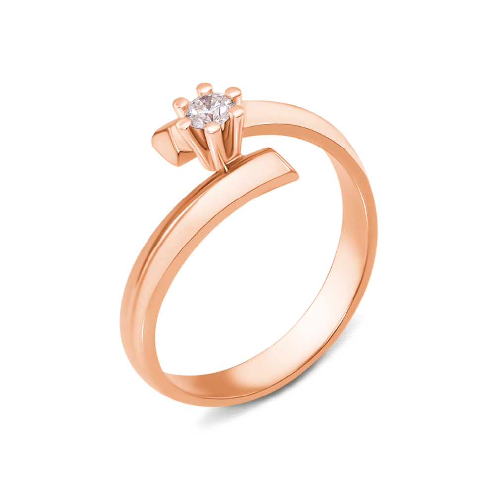 Золотое кольцо с бриллиантом. Артикул 50504/3