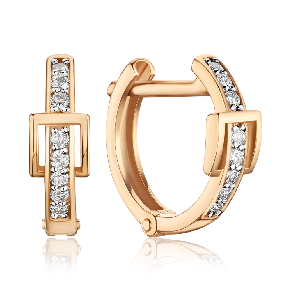 Золоті сережки-конго з діамантами 8070115/01/1/8582