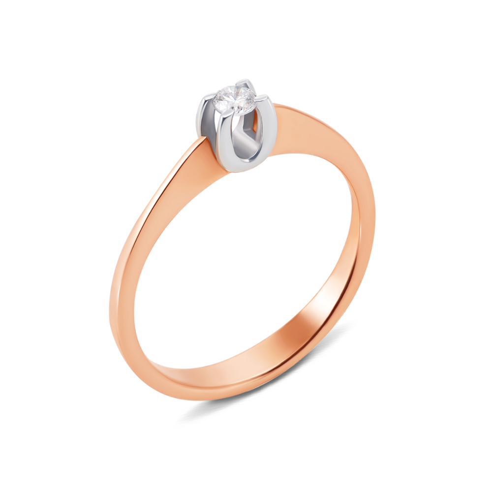 Золотое кольцо с бриллиантом. Артикул 52129/2.5