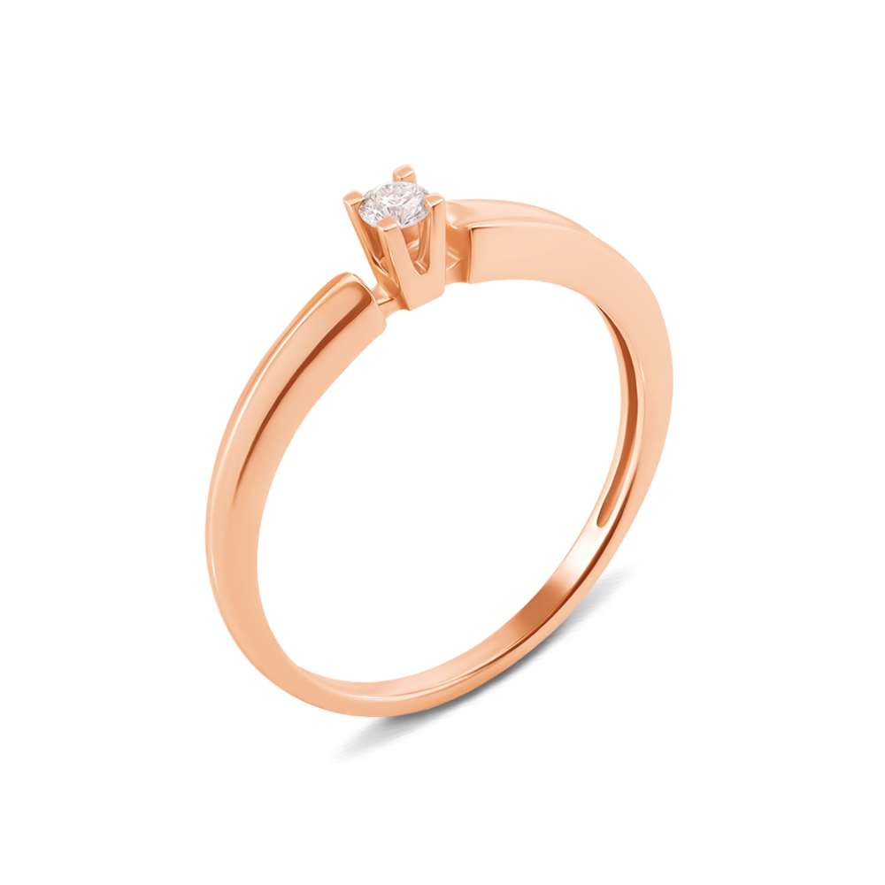 Золотое кольцо с бриллиантом. Артикул 52151/2.5
