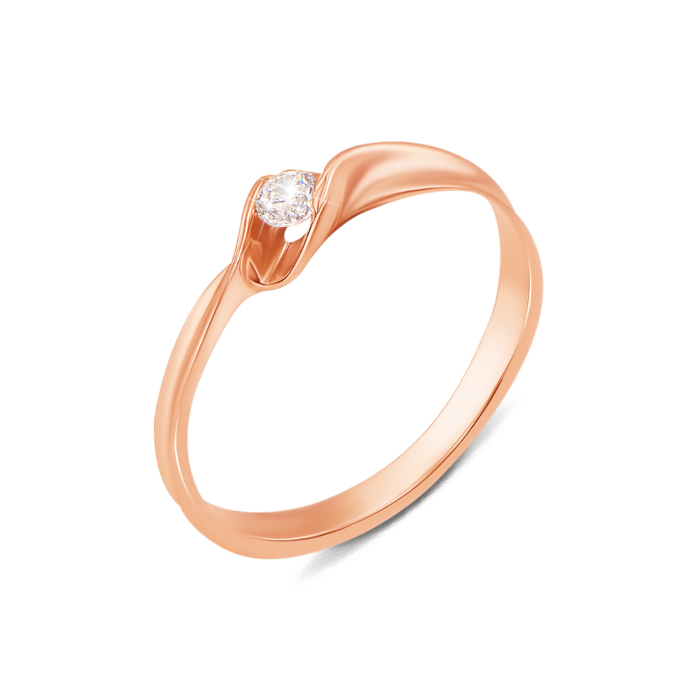 Золотое кольцо с бриллиантом. Артикул 52183/2.5