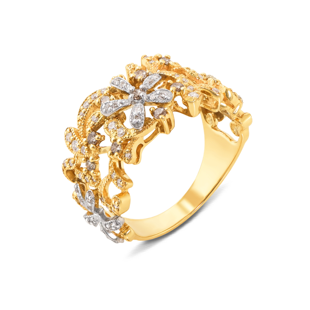 Золотое кольцо с бриллиантами. Артикул 52656/1.25л к