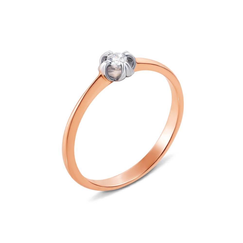 Золотое кольцо с бриллиантом. Артикул 52660/2.5