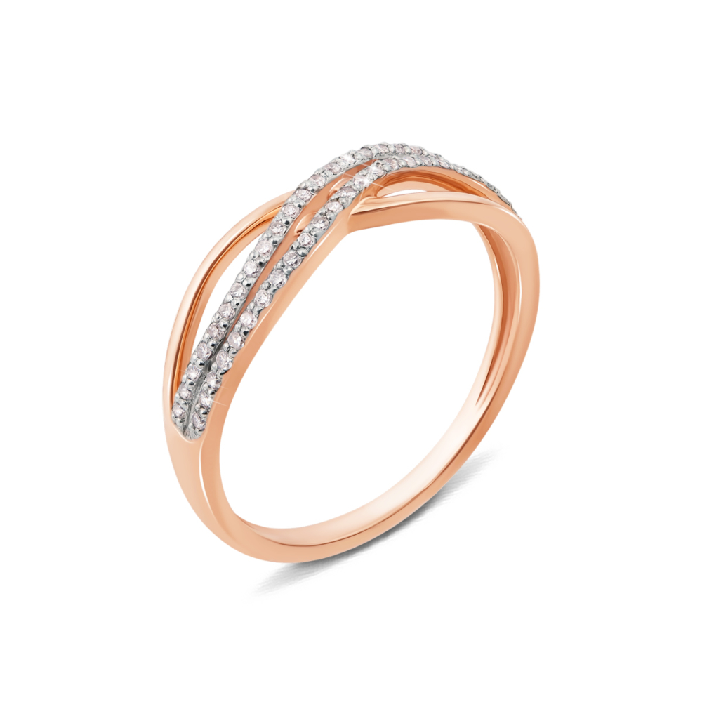 Золотое кольцо с бриллиантами. Артикул 53102/0.8S