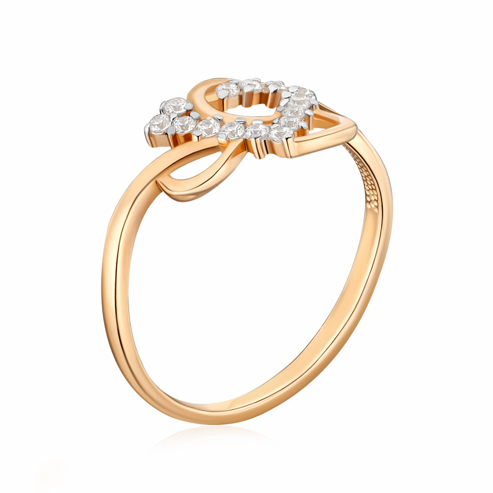 Золота каблучка з фіанітами 13535/01/1/13
