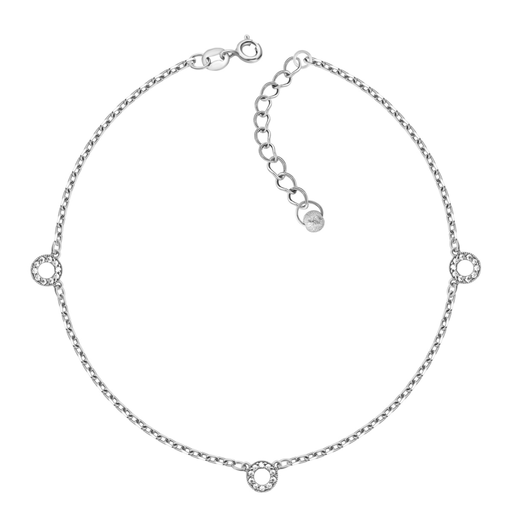 Серебряный браслет с фианитами. Артикул UG5593/3бр/род