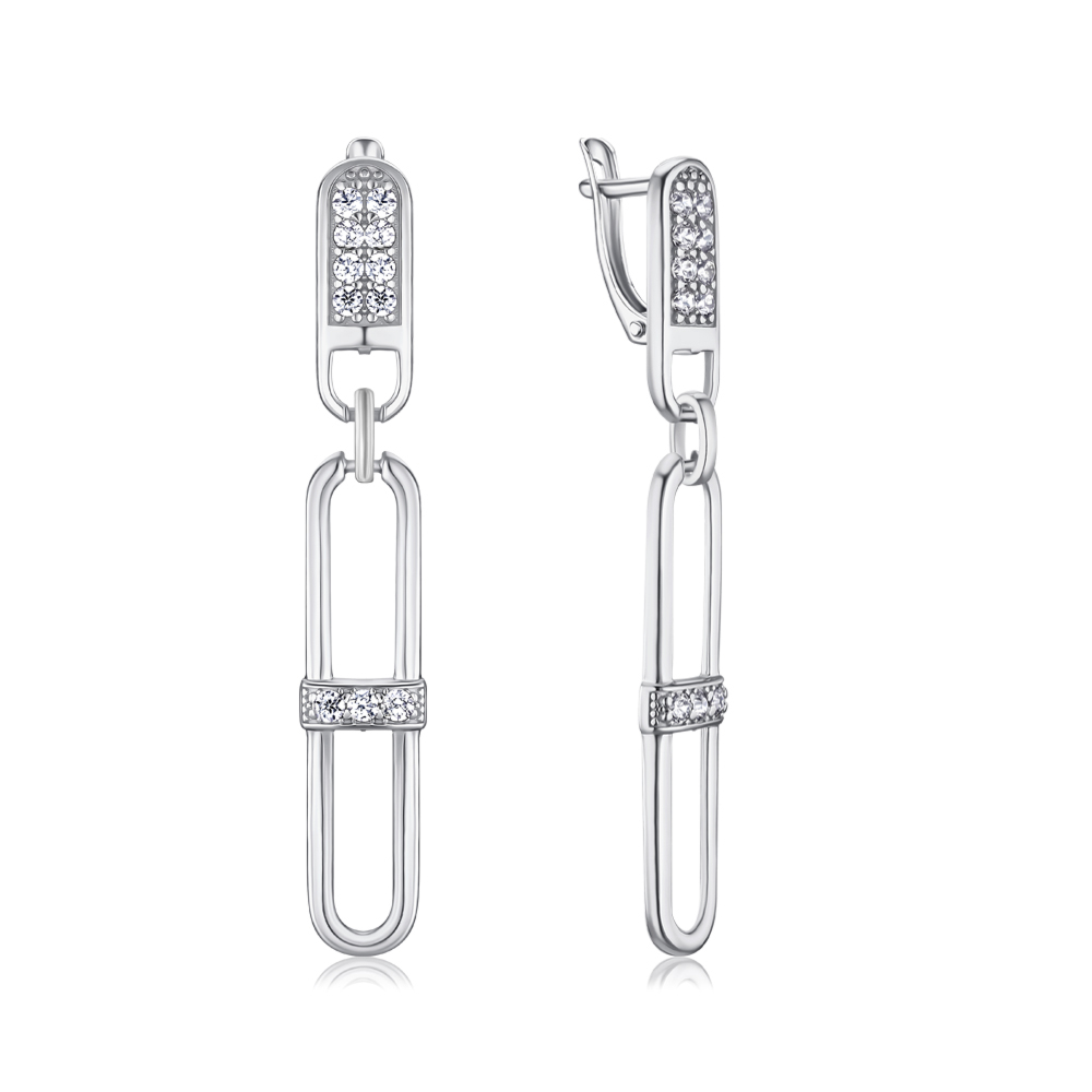 Золоті сережки з фіанітами 23226/02/1/46