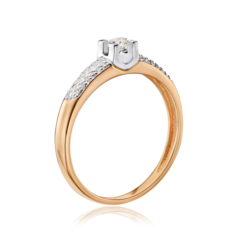 Золота каблучка з діамантами 53146/14/1/10015