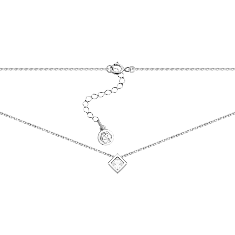 Серебряное колье с фианитом. Артикул UG56435_45