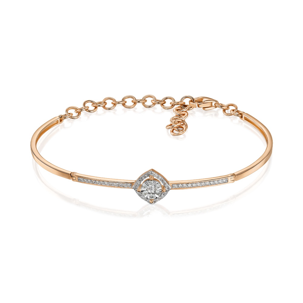 Жорсткий золотий браслет з діамантами 560166/14/1/11944