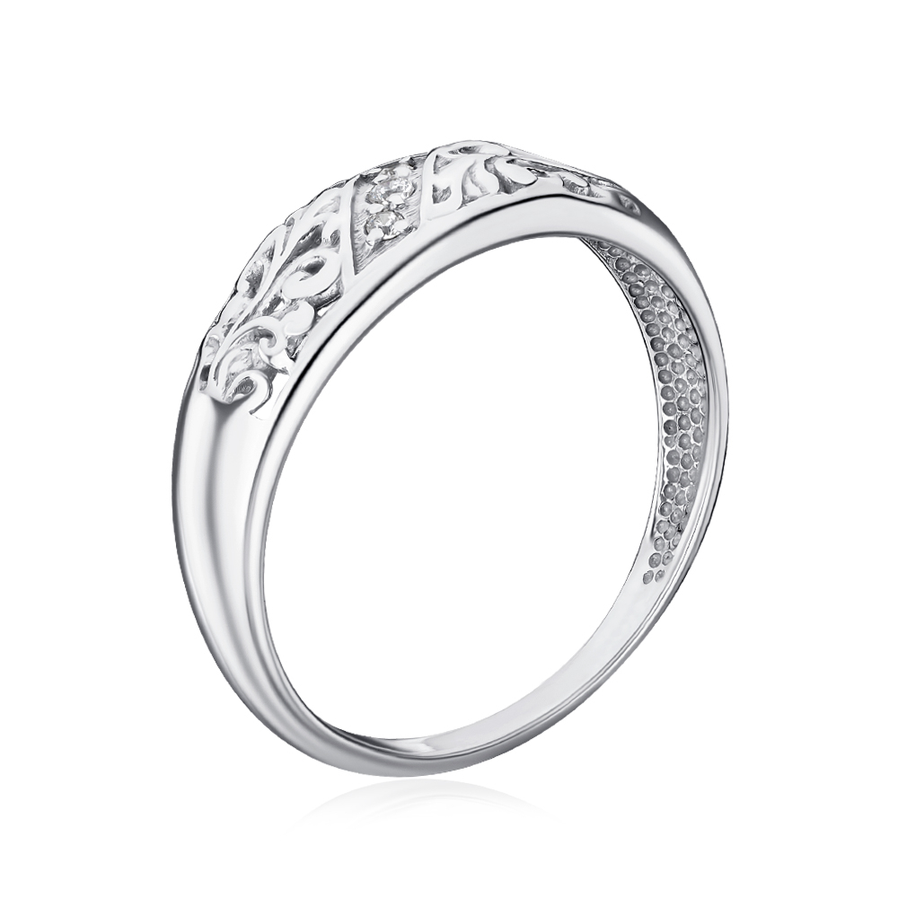 Срібна каблучка з фіанітами 00366/12/1/43