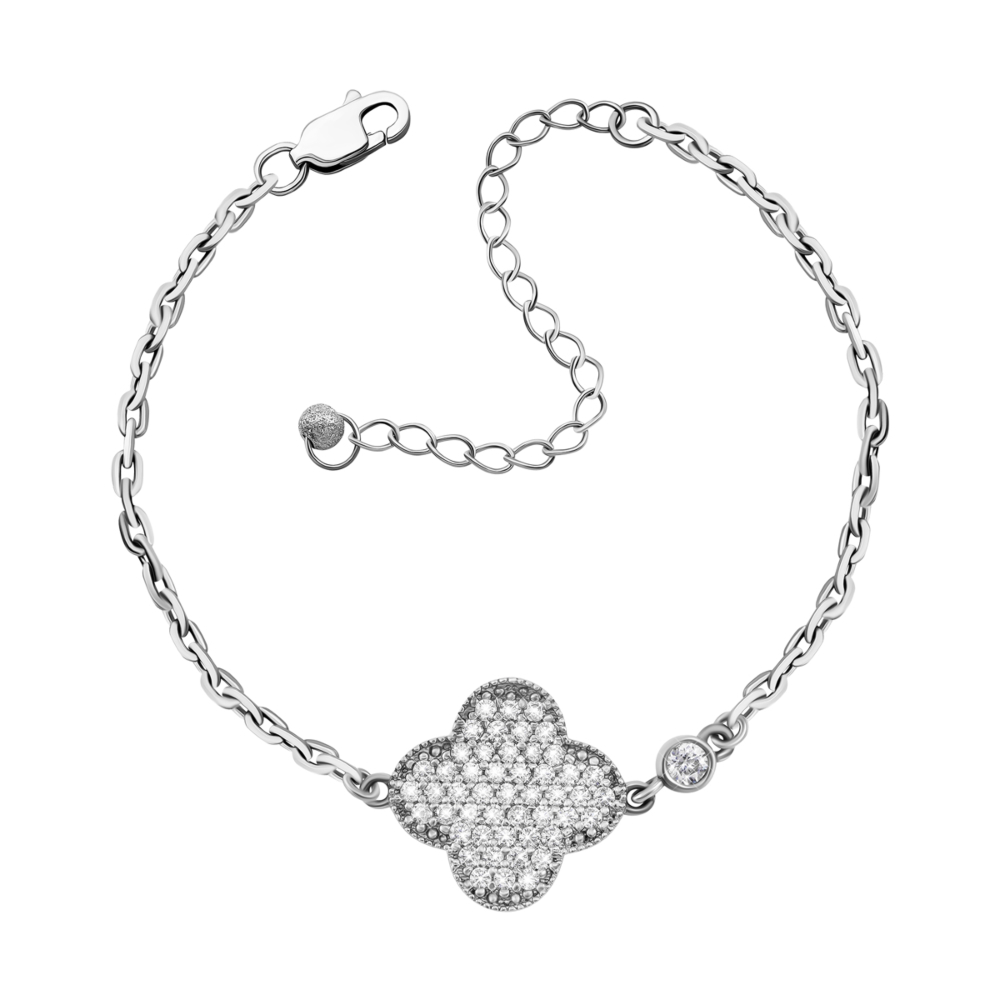 Серебряный браслет с фианитами. Артикул UG5720/1/рбр/род