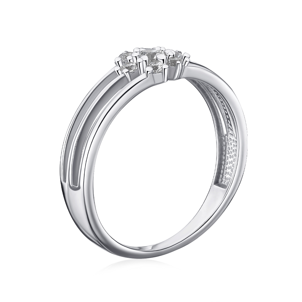 Срібна каблучка з фіанітами 001427/12/1/242