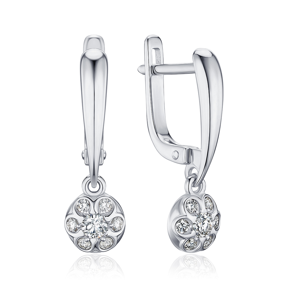 Золотые серьги с бриллиантами 520128/02/1/10783