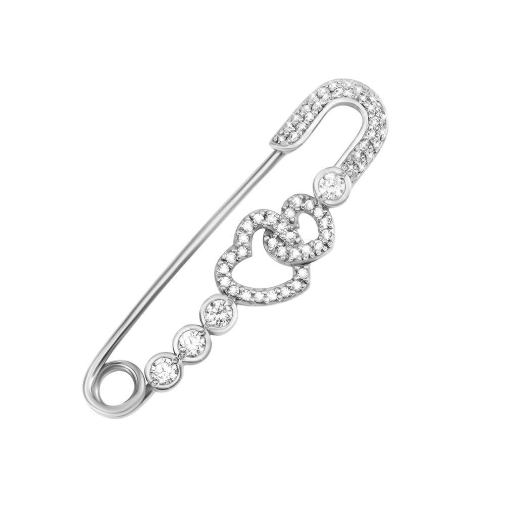 Серебряная булавка с фианитами. Артикул UG58218