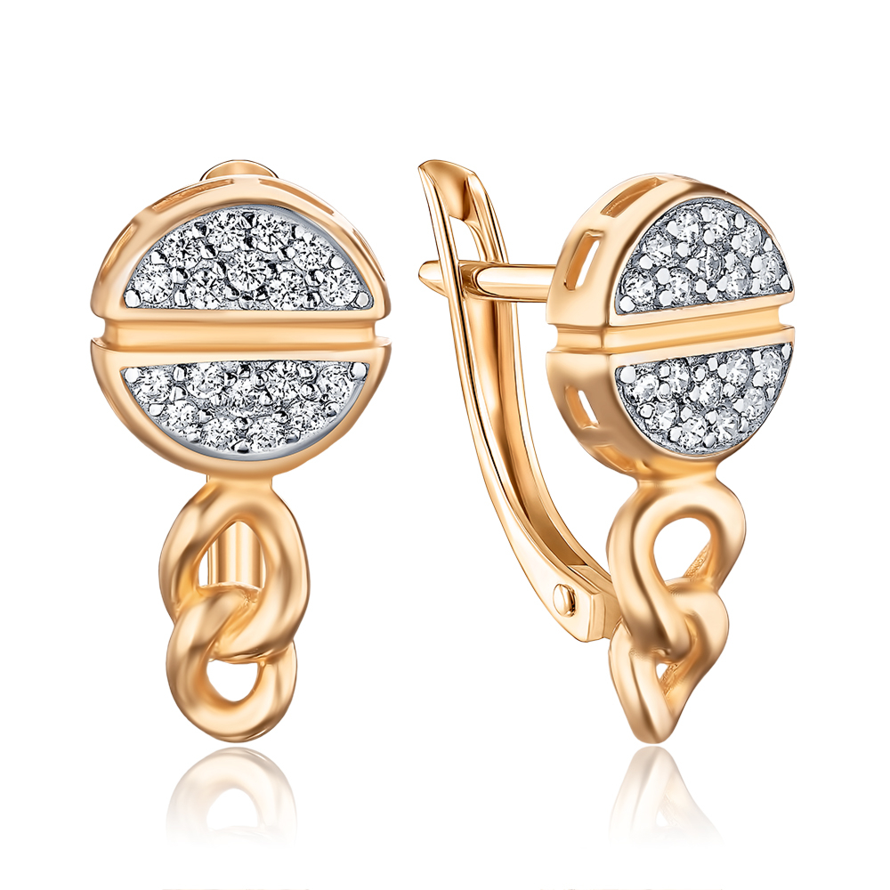 Золоті сережки з фіанітами 23548/01/1/1