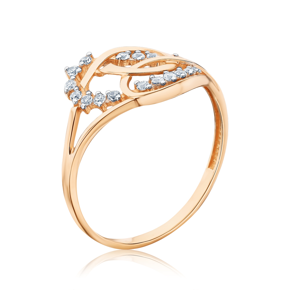 Золота каблучка з фіанітами 13588/01/1/13