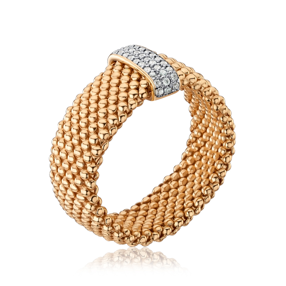 Золота каблучка з фіанітами 01919/01/1/42