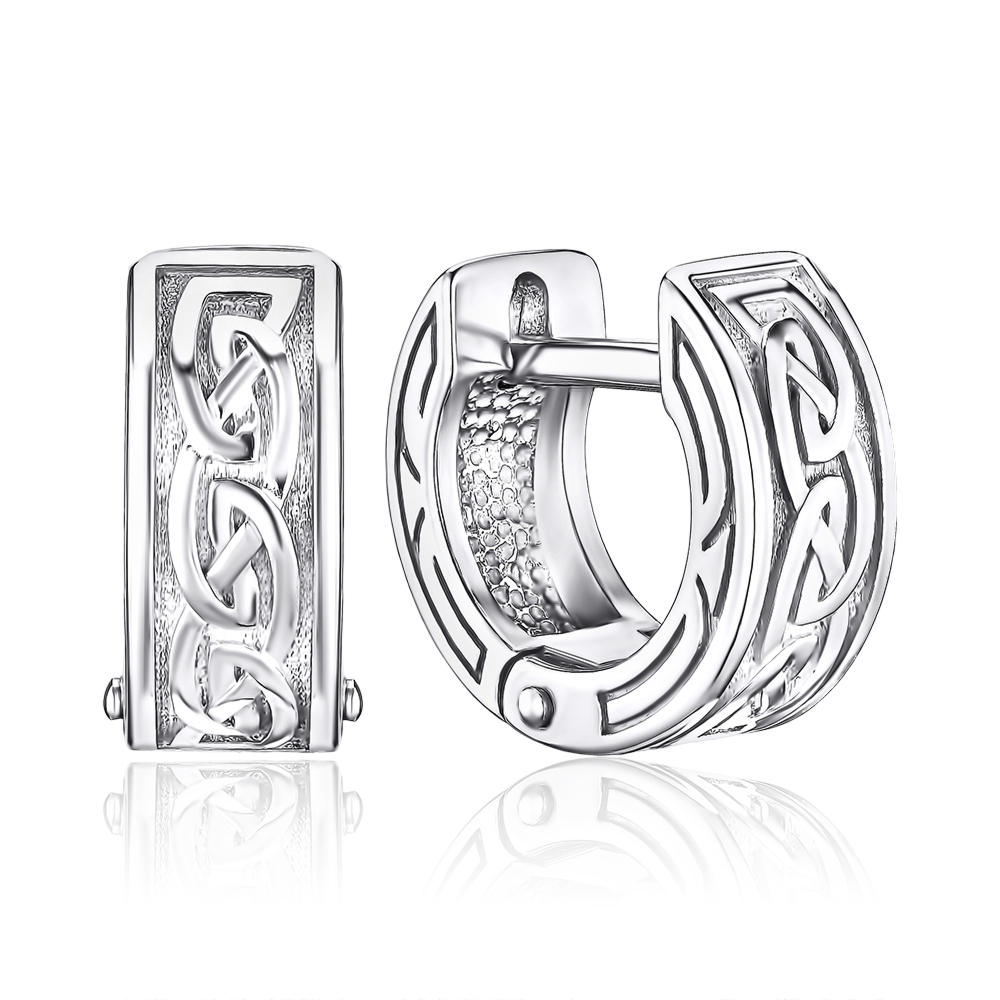 Серебряные серьги-конго 41369/12/1