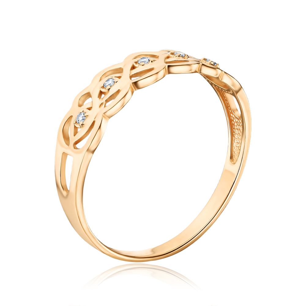 Золота каблучка з фіанітами. Артикул 12279/01/0/13 (12279 с)