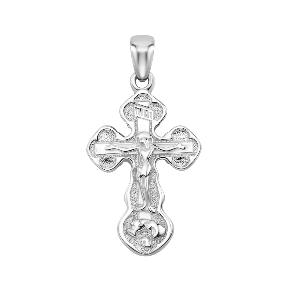Серебряный крестик. Распятие Христа. Артикул UG5278П.Rh