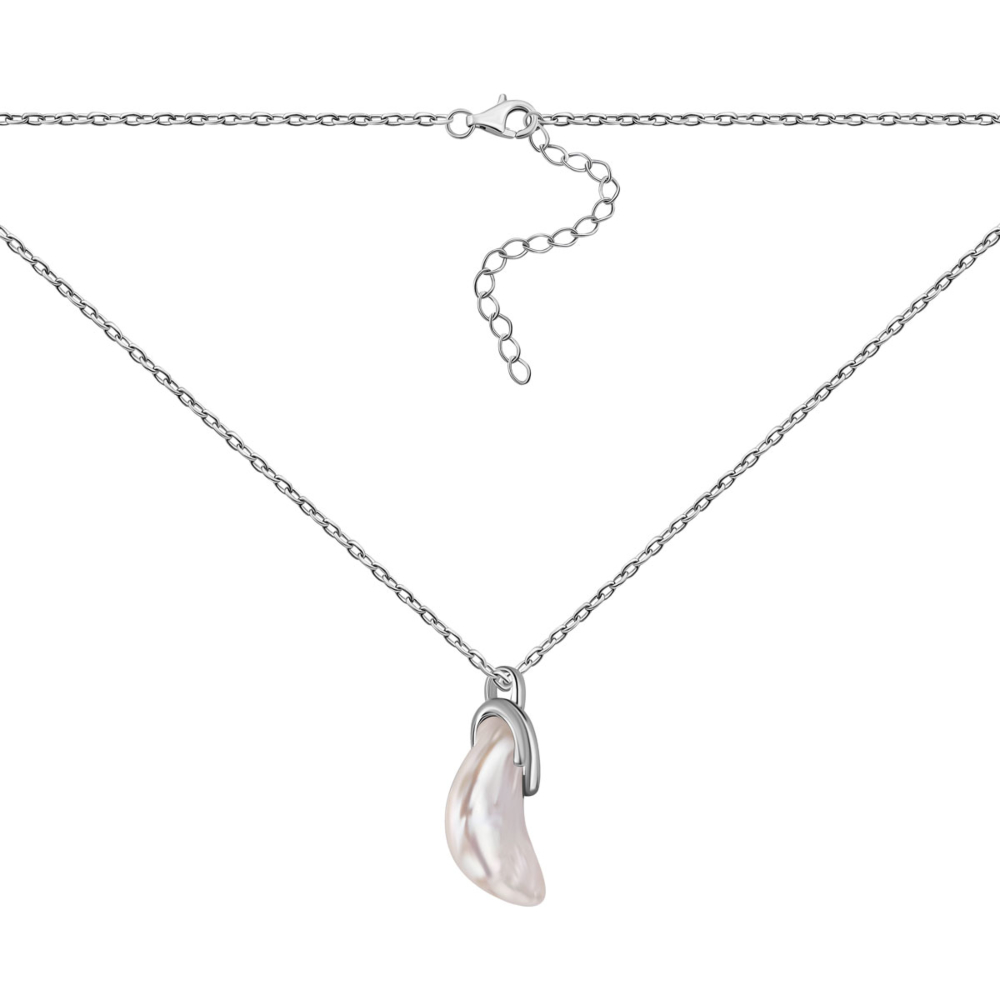 Серебряное колье с жемчугом. Артикул UG5N38291-W