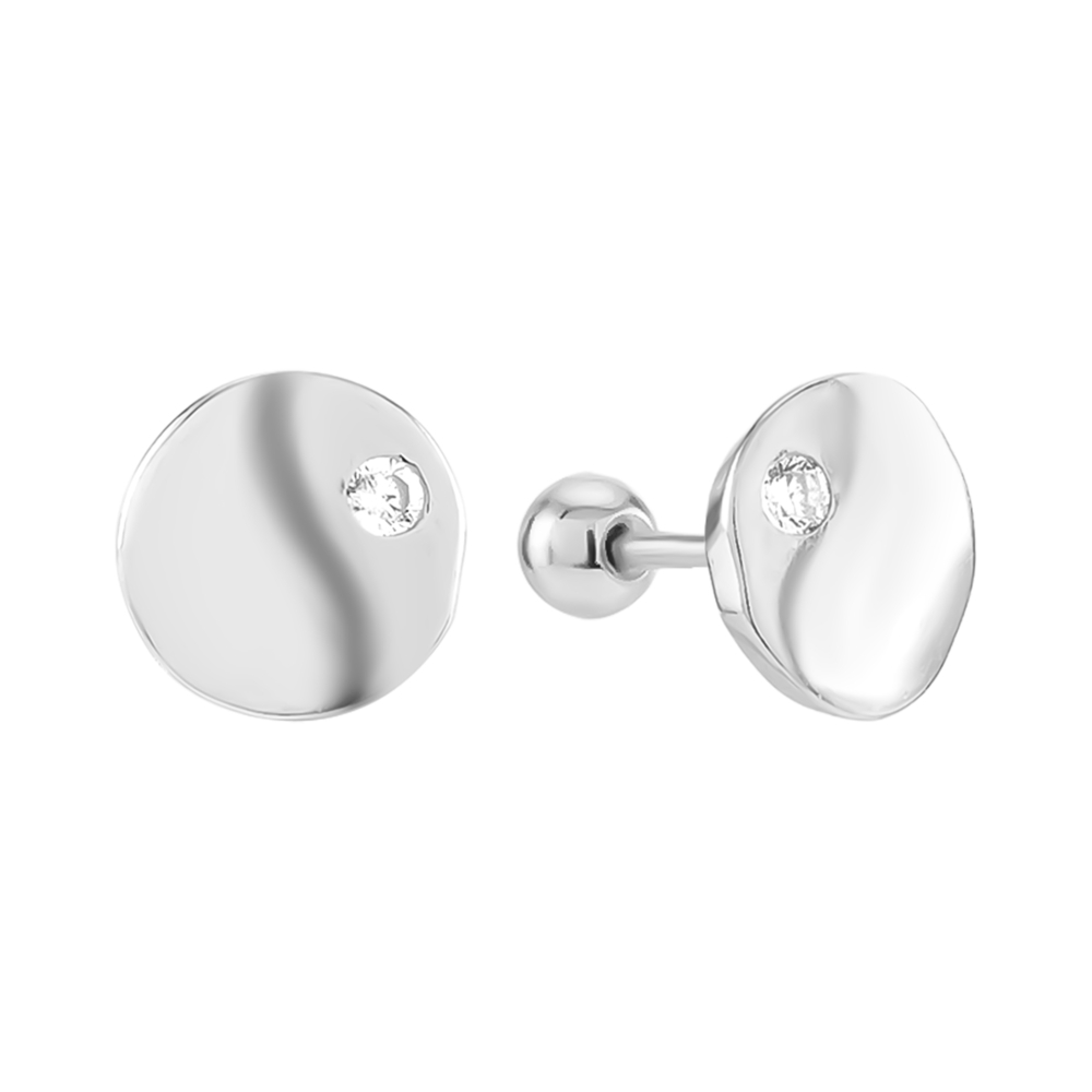 Срібні пусети з фіанітами. Артикул UG5B00874