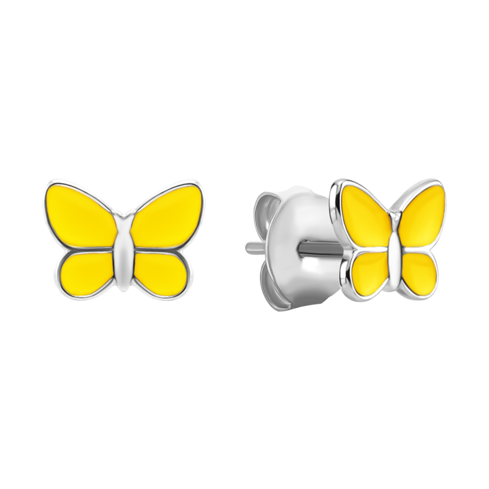 Серебряные пусеты с эмалью. Артикул UG5B14121