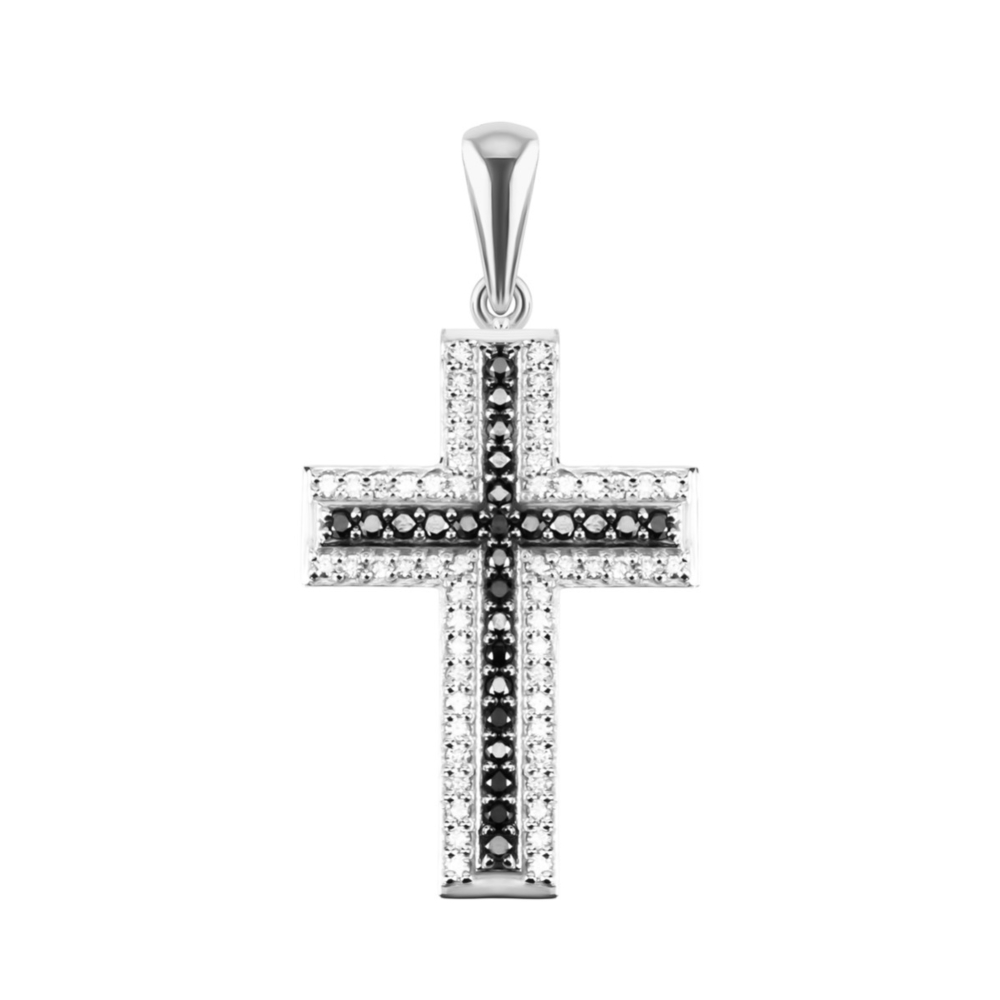 Золотий хрестик з діамантами. Артикул UG5П211ч/1