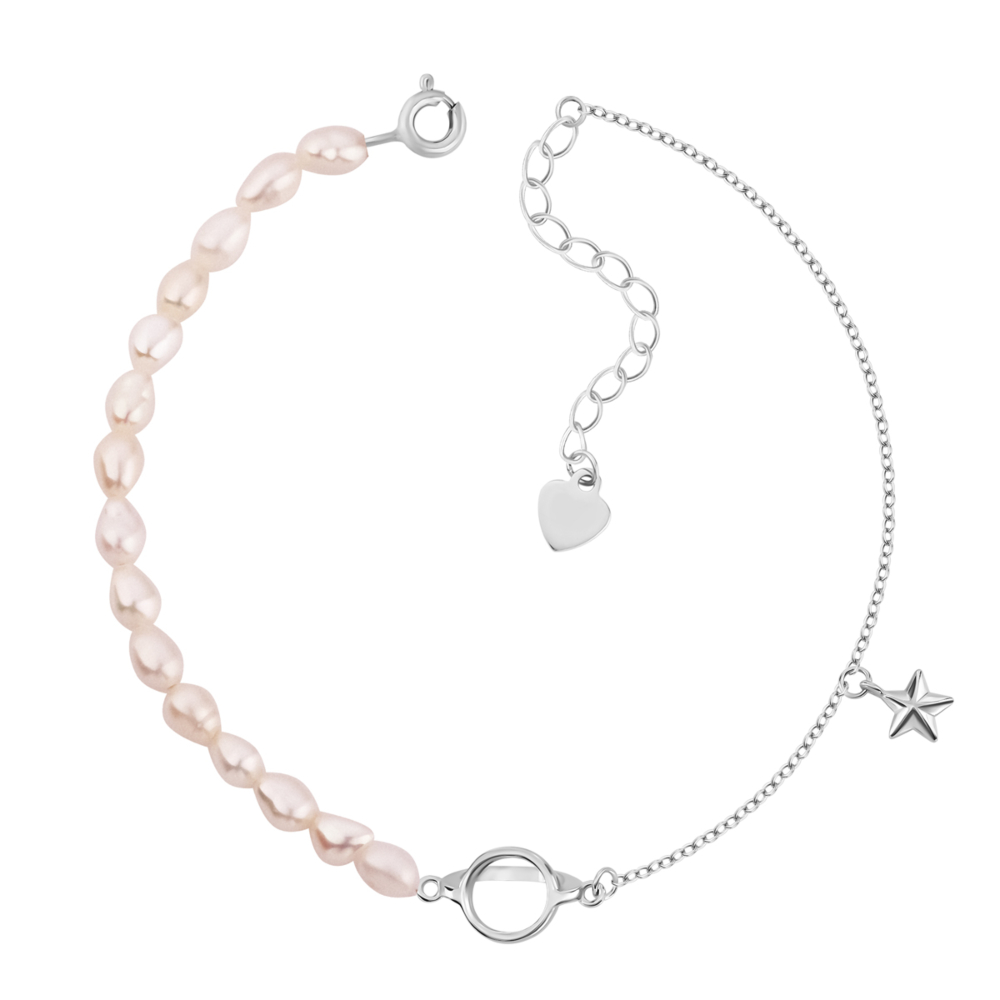 Серебряный браслет с жемчугом. Артикул UG5D01292