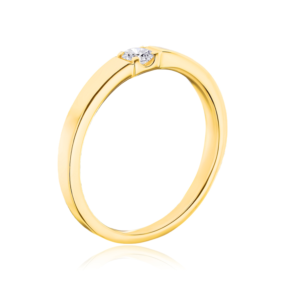 Кольцо из желтого золота с экобриллиантом 1108YH-L/03/0/11901