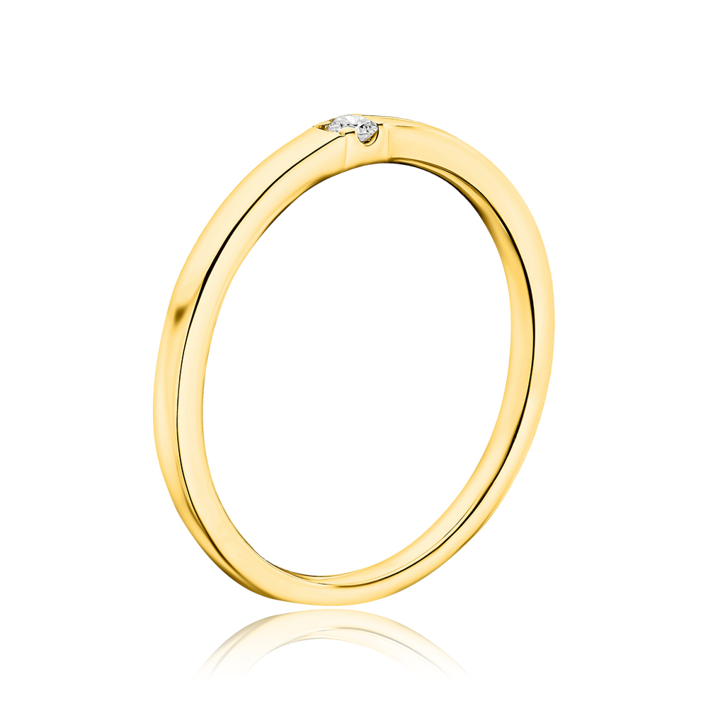 Золотое кольцо с экобриллиантом 1129YH-L/03/0/11914