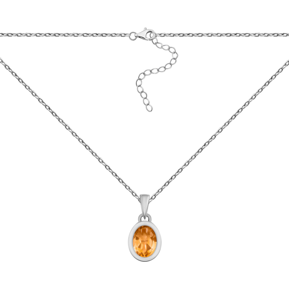 Серебряное колье с цитрином. Артикул UG5SP22363 цитр