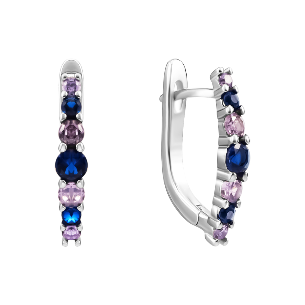 Серебряные серьги с фианитами. Артикул UG5SZDE15070