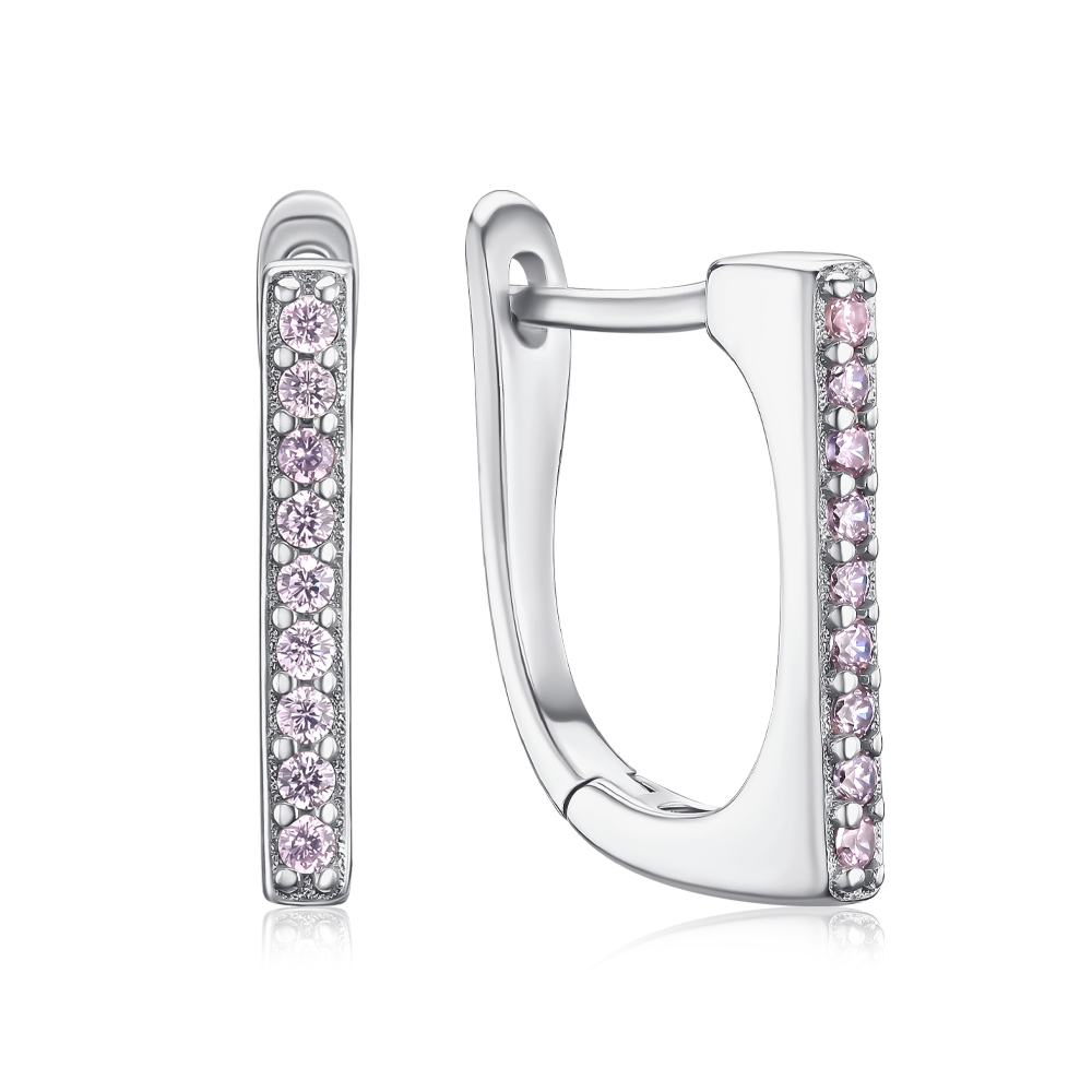 Срібні сережки з фіанітами SZDE15122-E/12/1504