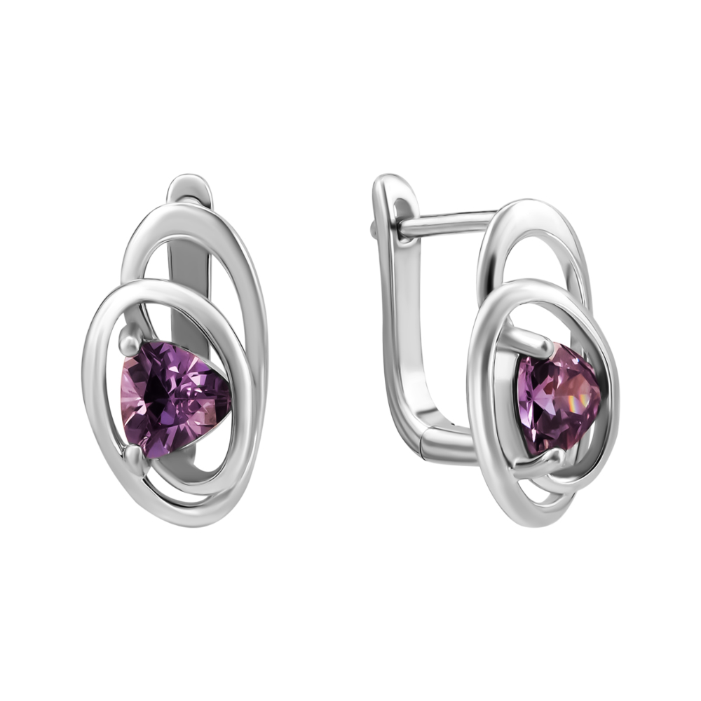 Серебряные серьги с фианитами. Артикул UG5SZDE15459