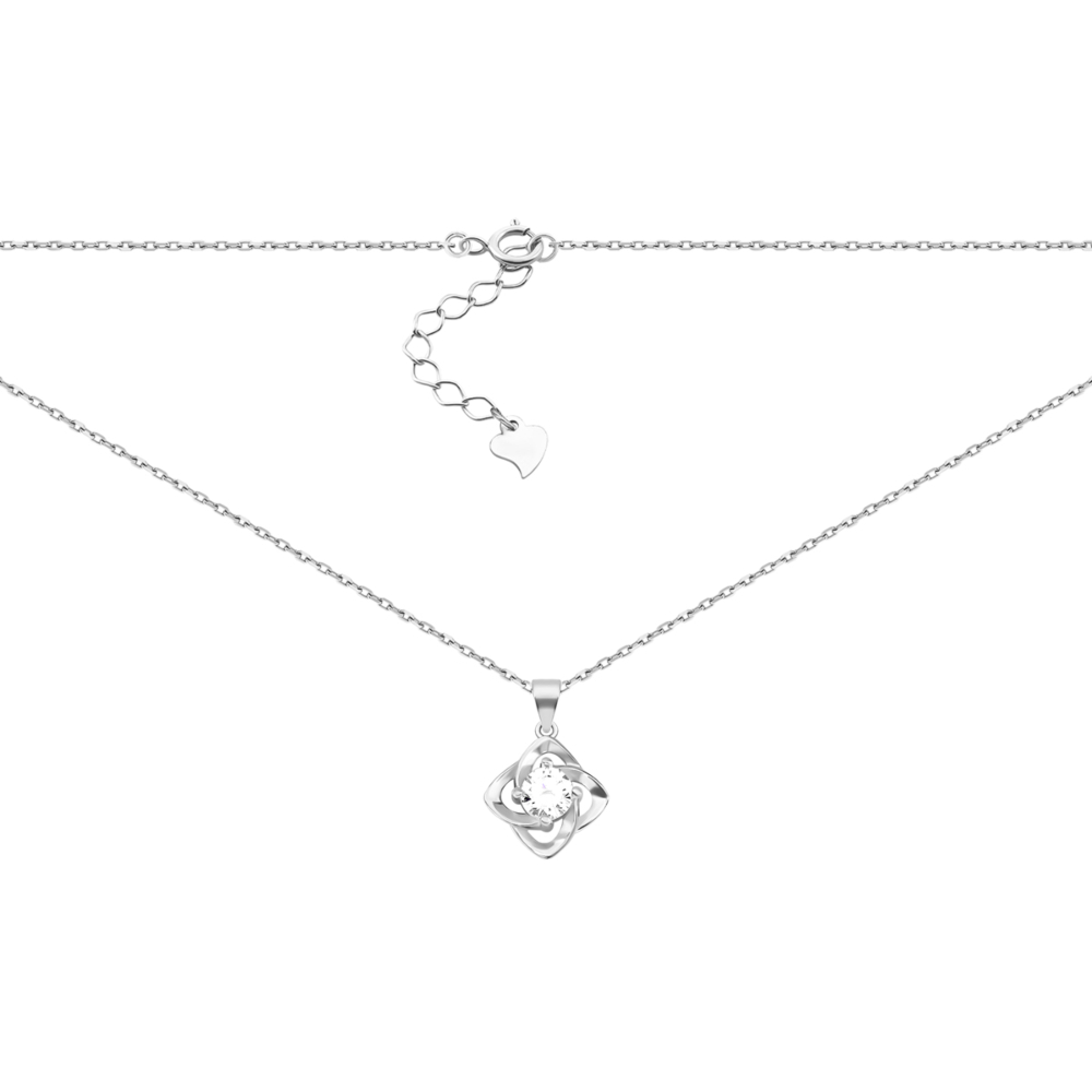 Серебряное колье с фианитом. Артикул UG5SZDN01562