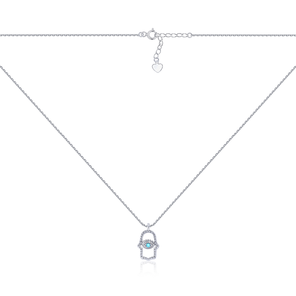 Срібне кольє з фіанітами SZDN03610-K/12/1273